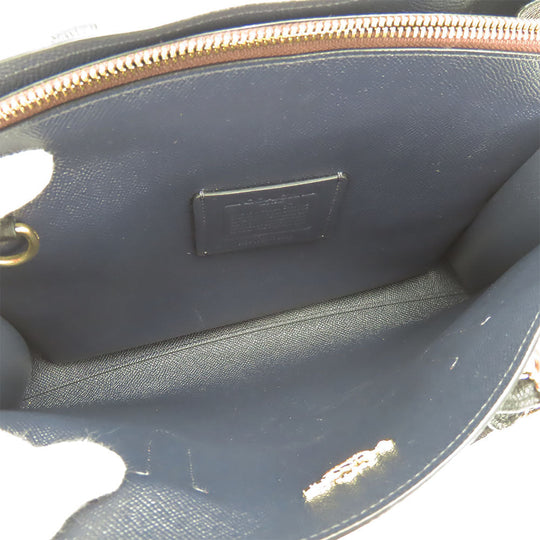 COACH Handbag 76089 leather wine-red Channing Carryall Women Used Authentic