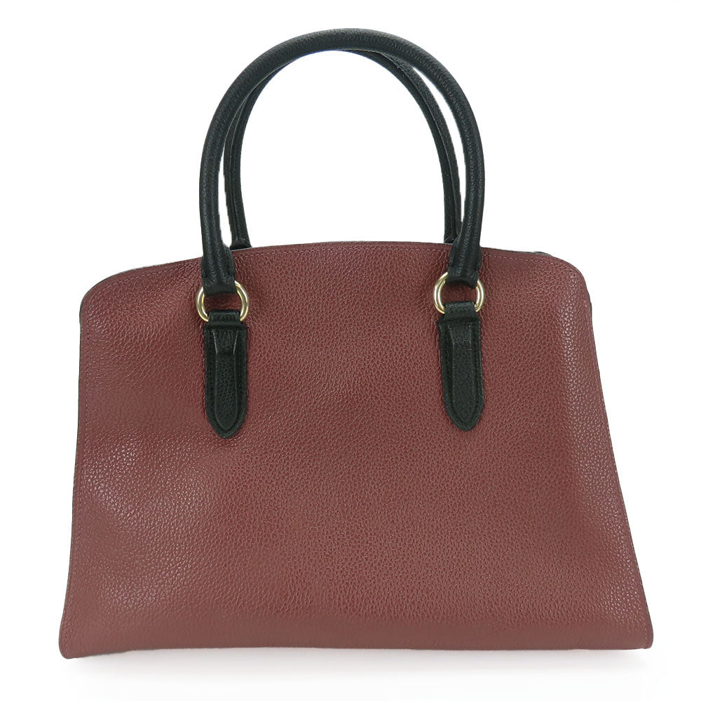 COACH Handbag 76089 leather wine-red Channing Carryall Women Used Authentic