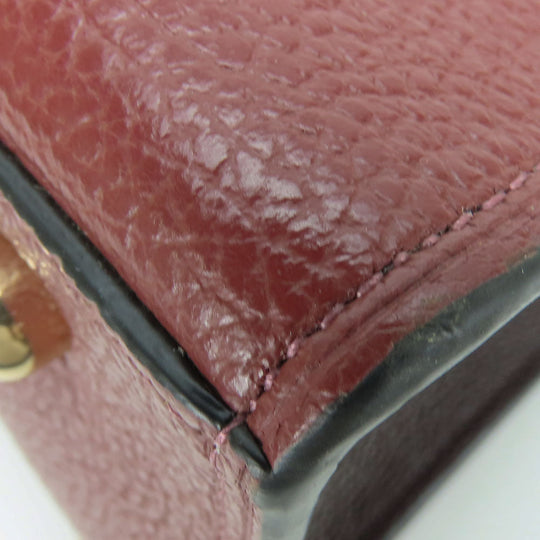 COACH Handbag 76089 leather wine-red Channing Carryall Women Used Authentic