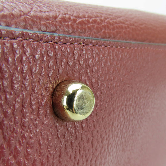 COACH Handbag 76089 leather wine-red Channing Carryall Women Used Authentic