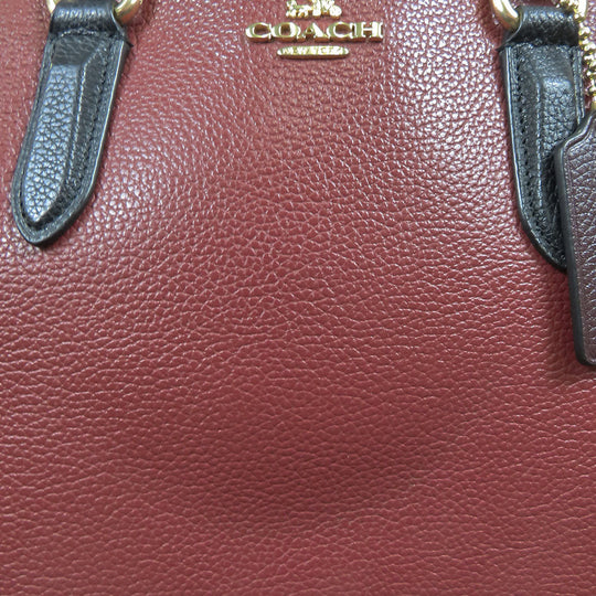 COACH Handbag 76089 leather wine-red Channing Carryall Women Used Authentic