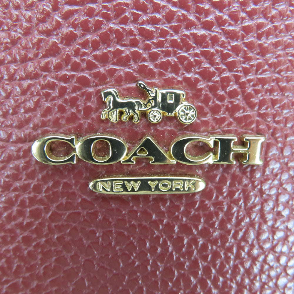 COACH Handbag 76089 leather wine-red Channing Carryall Women Used Authentic