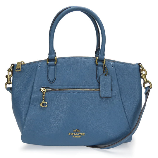 COACH Handbag 79316 leather blue Ellis Satchel Women Used Authentic