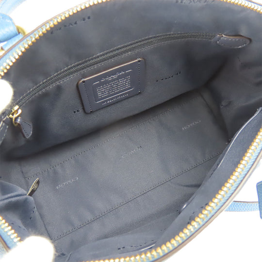 COACH Handbag 79316 leather blue Ellis Satchel Women Used Authentic