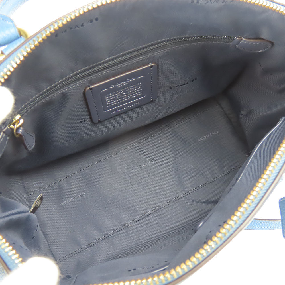 COACH Handbag 79316 leather blue Ellis Satchel Women Used Authentic