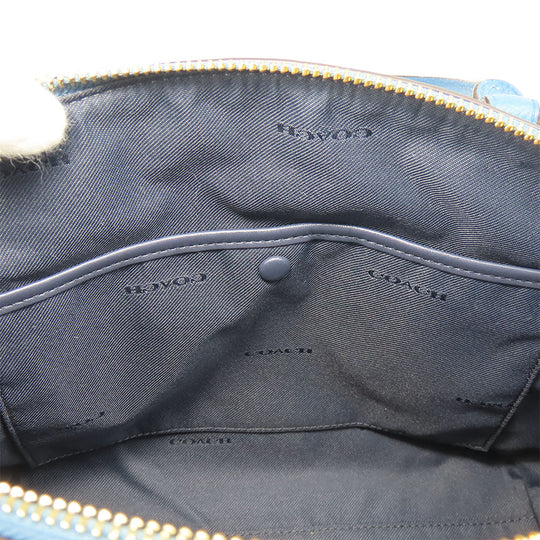 COACH Handbag 79316 leather blue Ellis Satchel Women Used Authentic