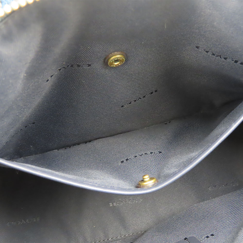 COACH Handbag 79316 leather blue Ellis Satchel Women Used Authentic