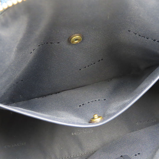 COACH Handbag 79316 leather blue Ellis Satchel Women Used Authentic