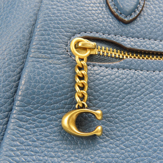 COACH Handbag 79316 leather blue Ellis Satchel Women Used Authentic