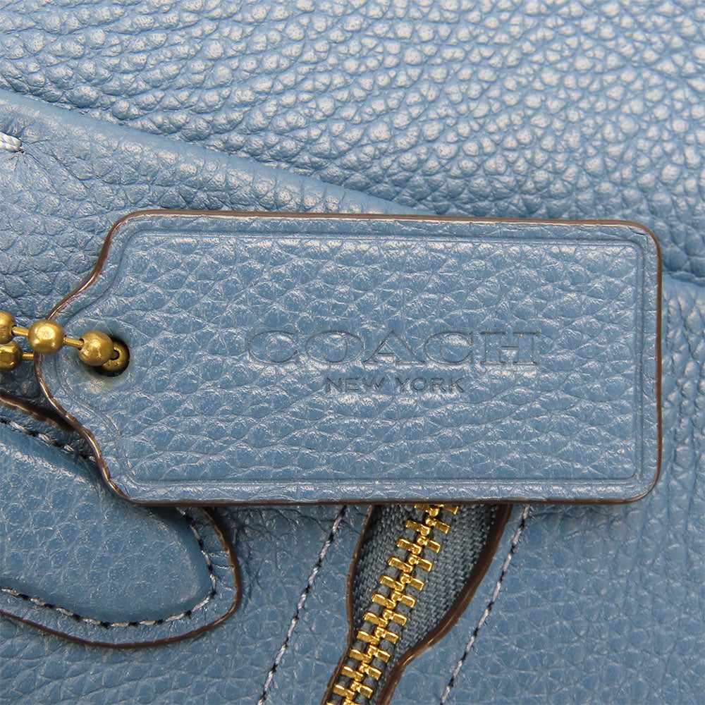 COACH Handbag 79316 leather blue Ellis Satchel Women Used Authentic