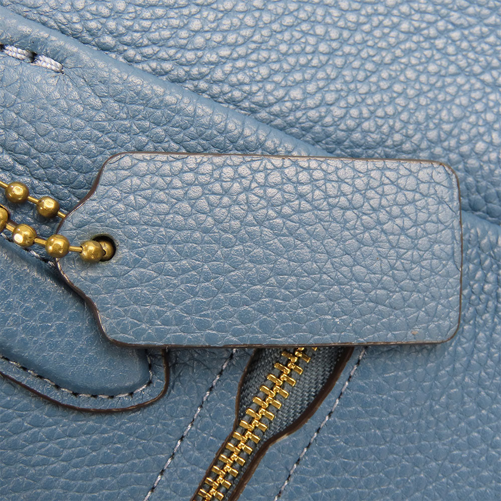 COACH Handbag 79316 leather blue Ellis Satchel Women Used Authentic