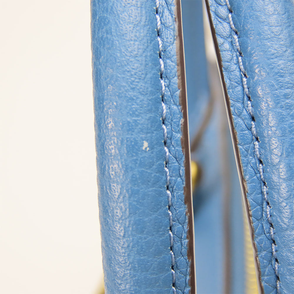 COACH Handbag 79316 leather blue Ellis Satchel Women Used Authentic