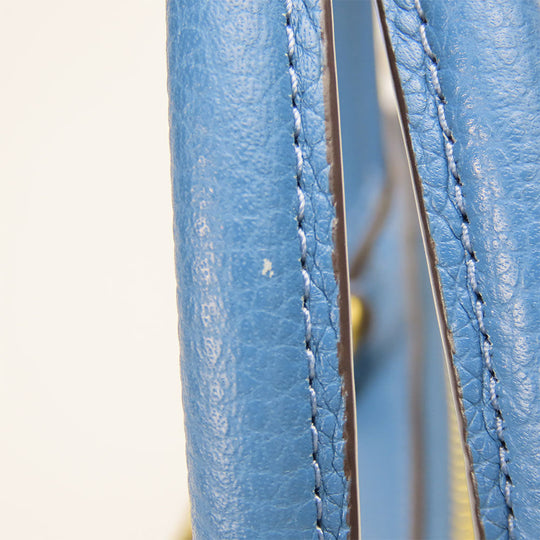 COACH Handbag 79316 leather blue Ellis Satchel Women Used Authentic