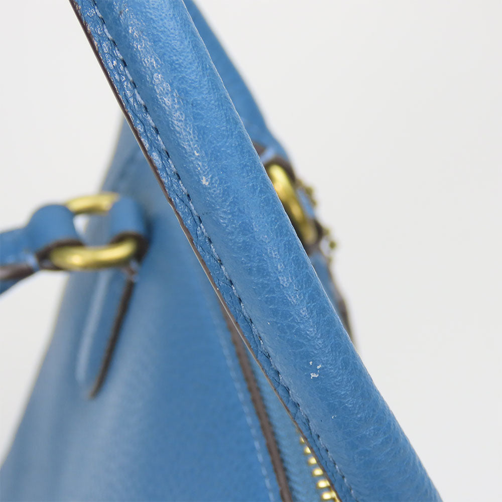 COACH Handbag 79316 leather blue Ellis Satchel Women Used Authentic