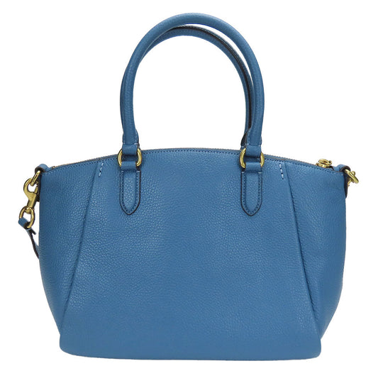 COACH Handbag 79316 leather blue Ellis Satchel Women Used Authentic