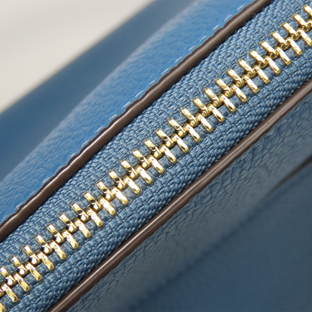 COACH Handbag 79316 leather blue Ellis Satchel Women Used Authentic