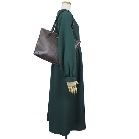 COACH Tote Bag F29208 Leather, PVC Brown Women Used Authentic