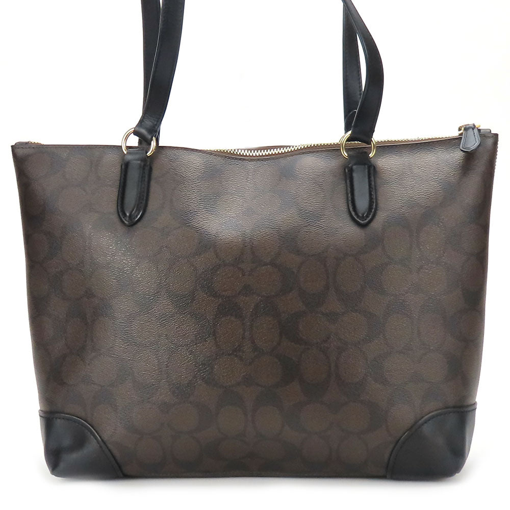 COACH Tote Bag F29208 Leather, PVC Brown Women Used Authentic