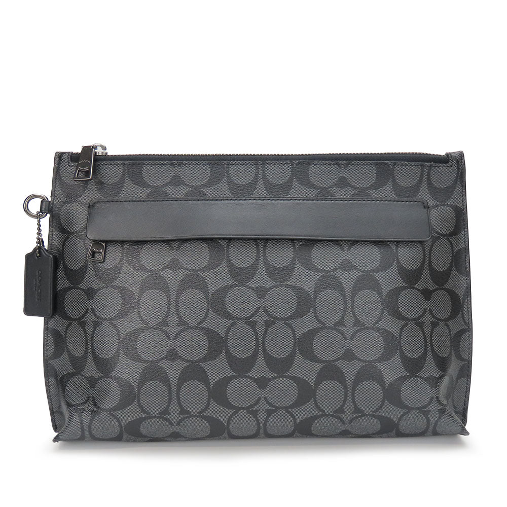 COACH Clutch bag F29508 Leather, PVC black mens Used Authentic