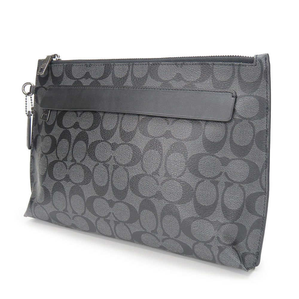 COACH Clutch bag F29508 Leather, PVC black mens Used Authentic