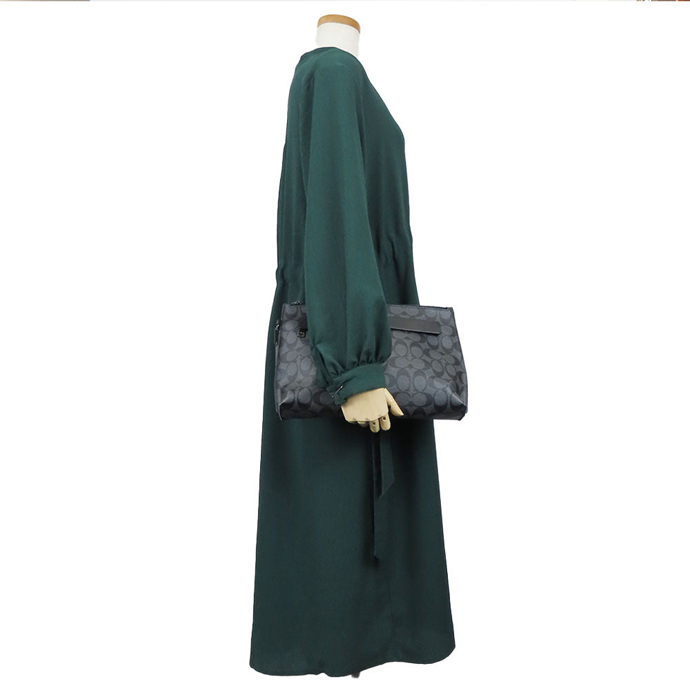 COACH Clutch bag F29508 Leather, PVC black mens Used Authentic