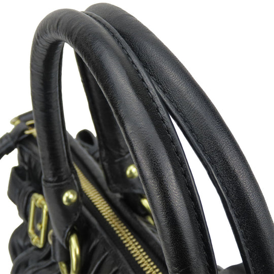 COACH Handbag F28541 leather black Madison Gathered Sophia Women Used Authentic