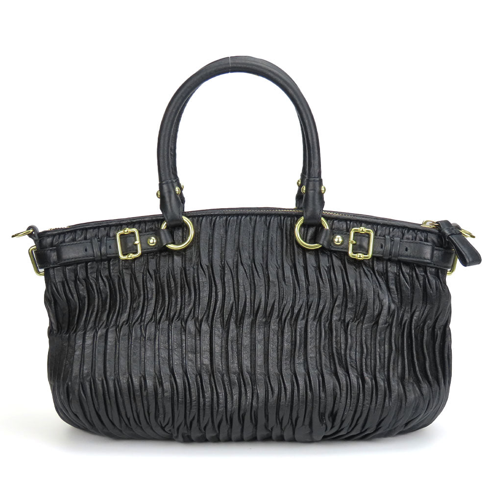 COACH Handbag F28541 leather black Madison Gathered Sophia Women Used Authentic