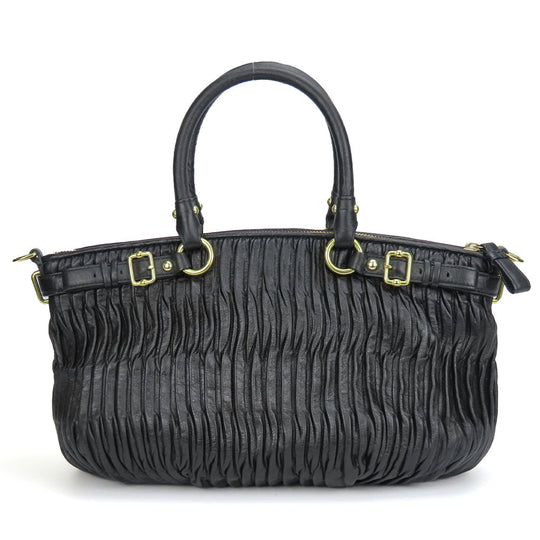 COACH Handbag F28541 leather black Madison Gathered Sophia Women Used Authentic