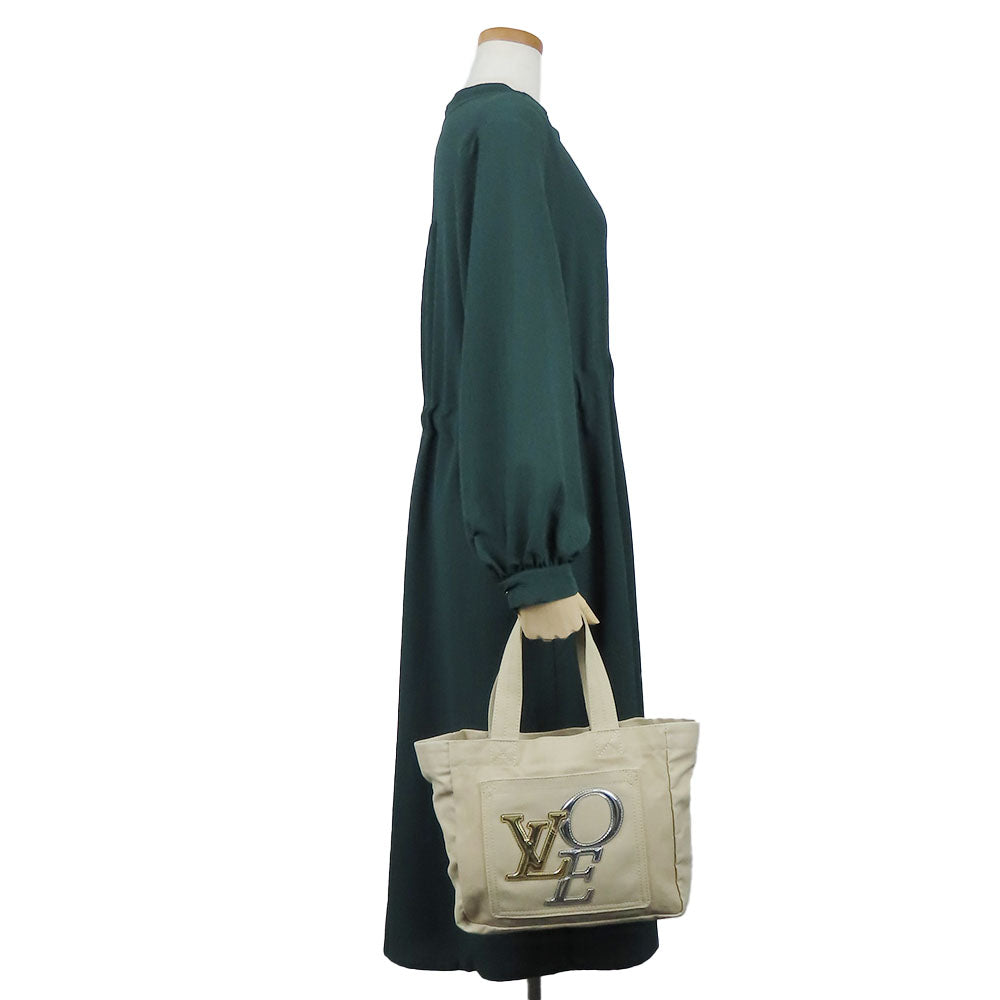 LOUIS VUITTON Tote Bag M95468 Cotton canvas beige That's Love PM Women Used Authentic