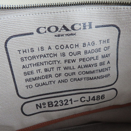 COACH Tote Bag CJ486 Canvas, Smooth Leather beige Tote 38 Women Used Authentic