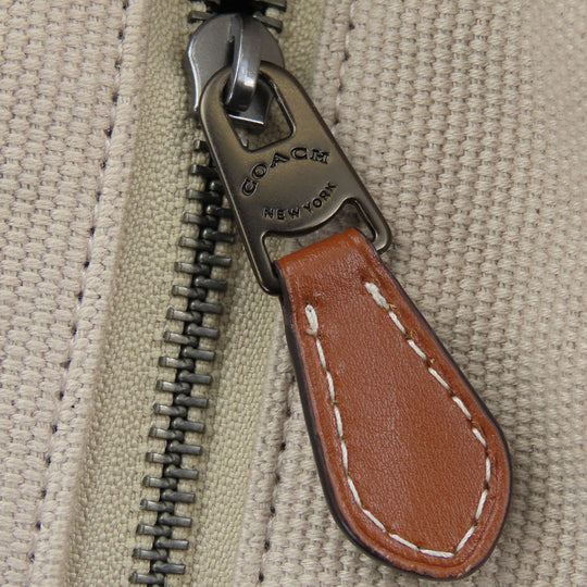 COACH Tote Bag CJ486 Canvas, Smooth Leather beige Tote 38 Women Used Authentic