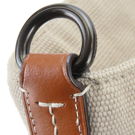 COACH Tote Bag CJ486 Canvas, Smooth Leather beige Tote 38 Women Used Authentic