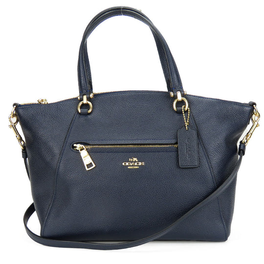 COACH Handbag 58874 leather Navy Women Used Authentic