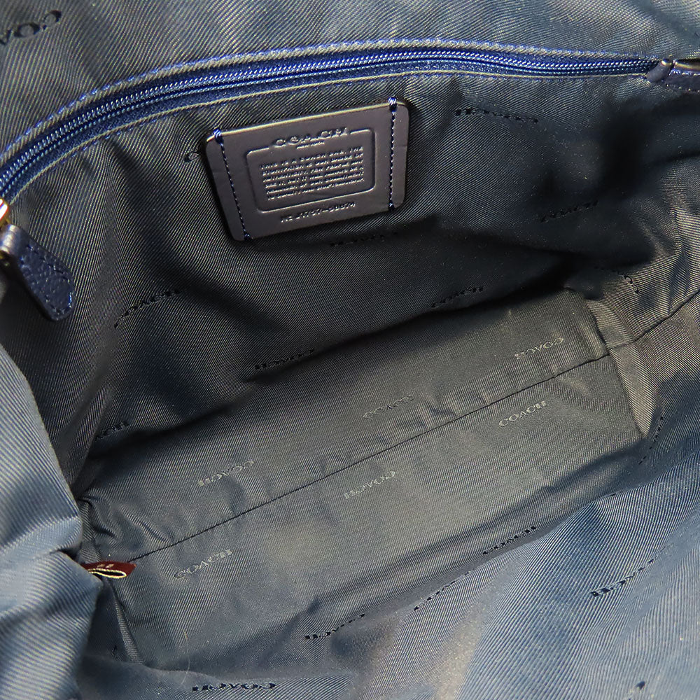 COACH Handbag 58874 leather Navy Women Used Authentic