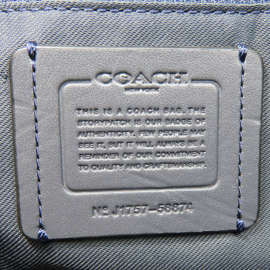 COACH Handbag 58874 leather Navy Women Used Authentic