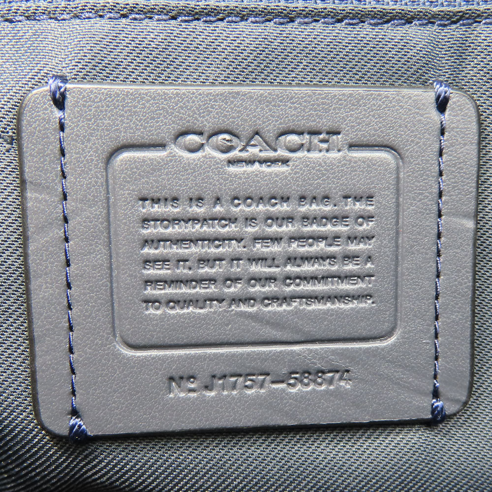 COACH Handbag 58874 leather Navy Women Used Authentic