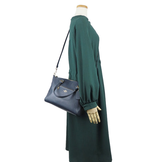 COACH Handbag 58874 leather Navy Women Used Authentic