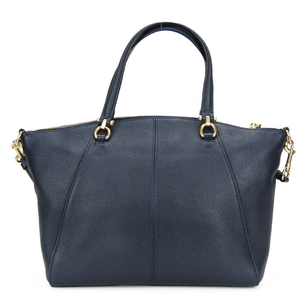 COACH Handbag 58874 leather Navy Women Used Authentic
