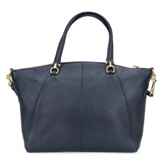 COACH Handbag 58874 leather Navy Women Used Authentic
