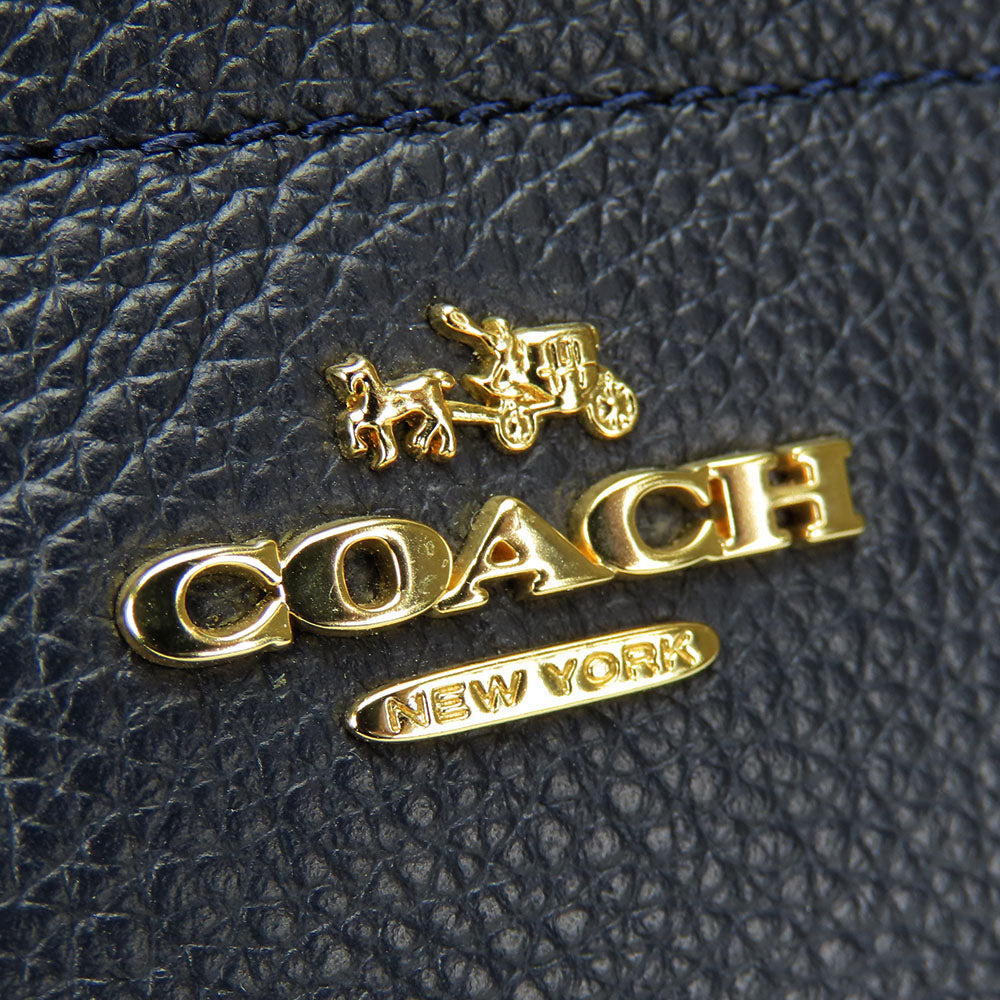 COACH Handbag 58874 leather Navy Women Used Authentic