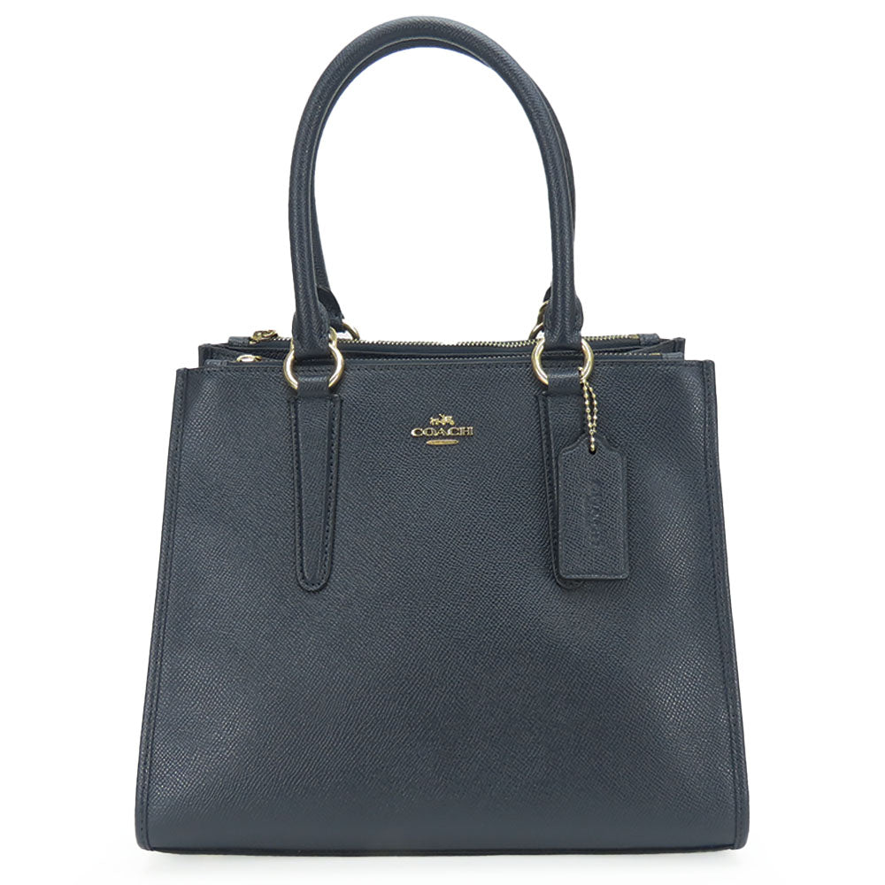 COACH Handbag F14928 leather Navy Crosby Carryall Women Used Authentic