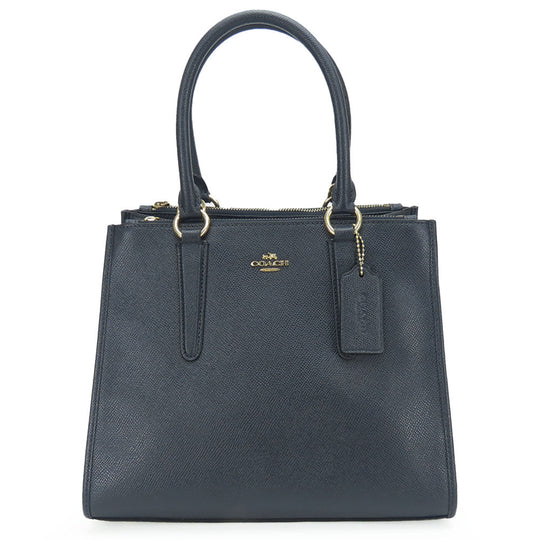 COACH Handbag F14928 leather Navy Crosby Carryall Women Used Authentic