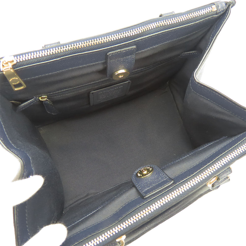 COACH Handbag F14928 leather Navy Crosby Carryall Women Used Authentic
