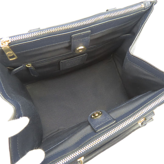 COACH Handbag F14928 leather Navy Crosby Carryall Women Used Authentic