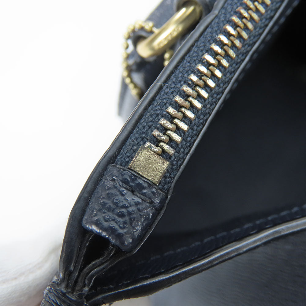 COACH Handbag F14928 leather Navy Crosby Carryall Women Used Authentic