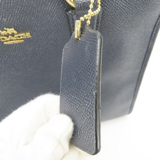 COACH Handbag F14928 leather Navy Crosby Carryall Women Used Authentic