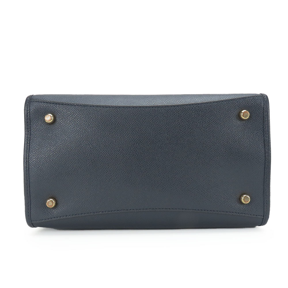 COACH Handbag F14928 leather Navy Crosby Carryall Women Used Authentic