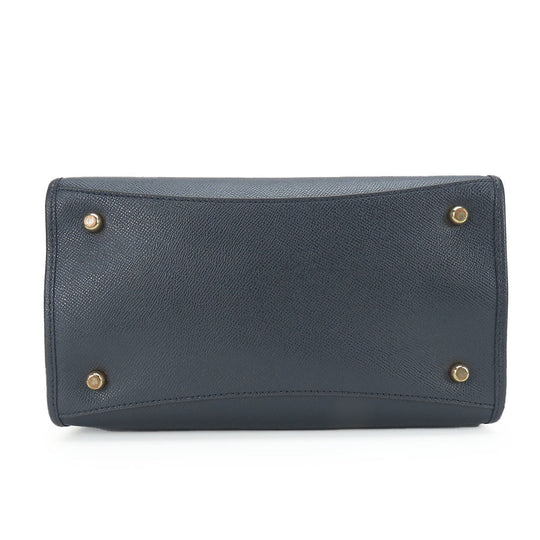 COACH Handbag F14928 leather Navy Crosby Carryall Women Used Authentic