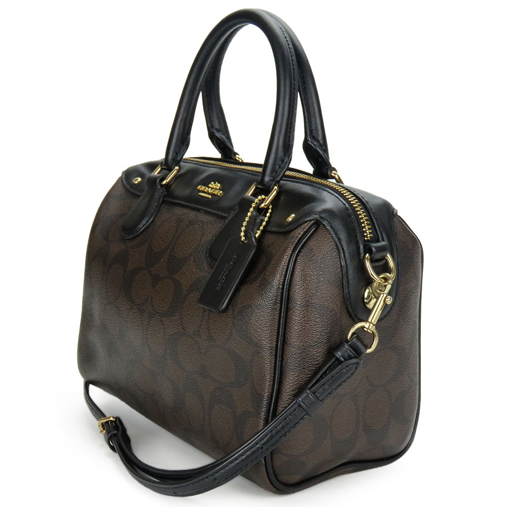 COACH Handbag F58312 leather Brown Women Used Authentic