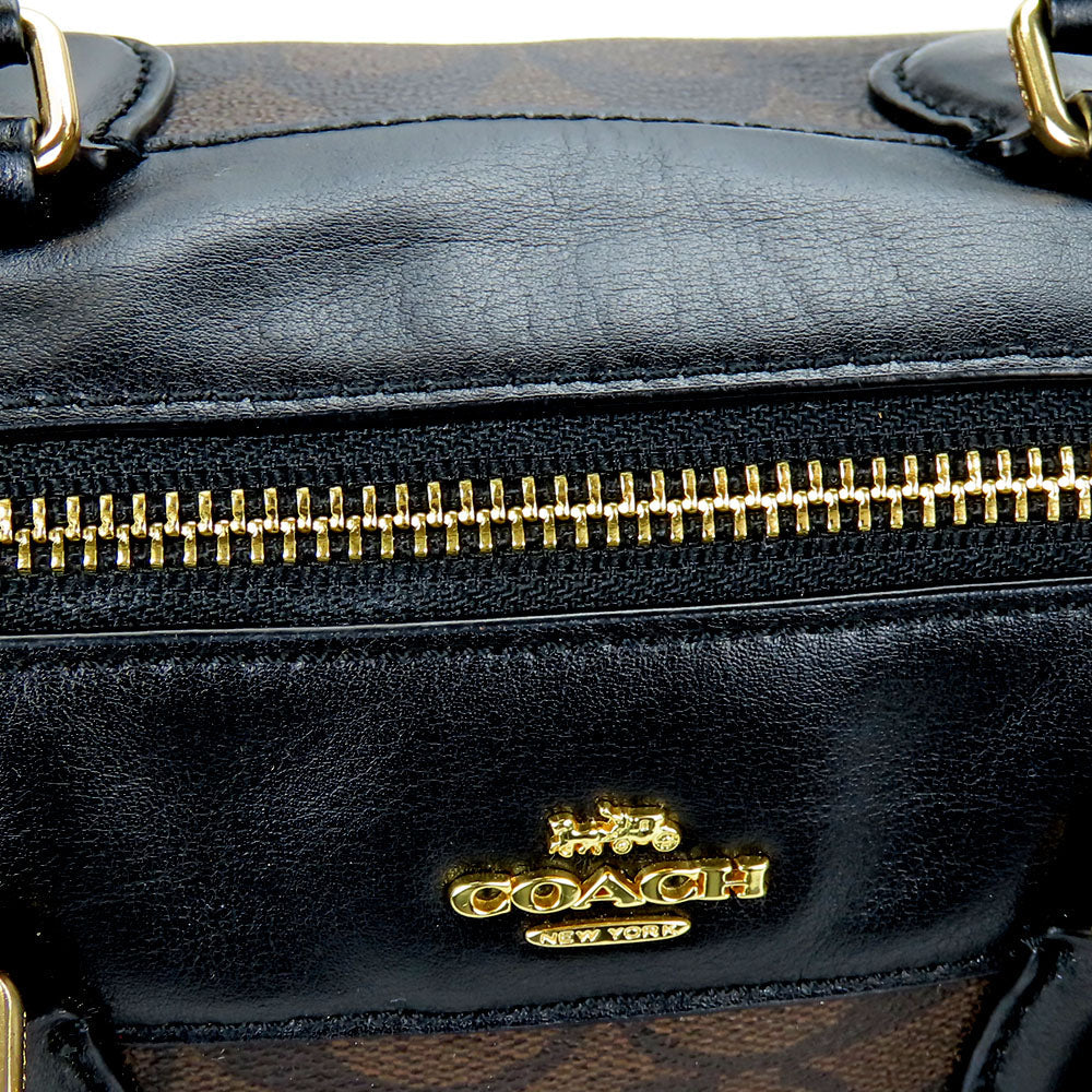 COACH Handbag F58312 leather Brown Women Used Authentic